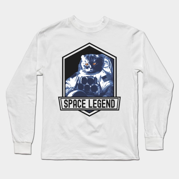 Funny Cat Astronaut For Space Lovers Long Sleeve T-Shirt by Nonconformist